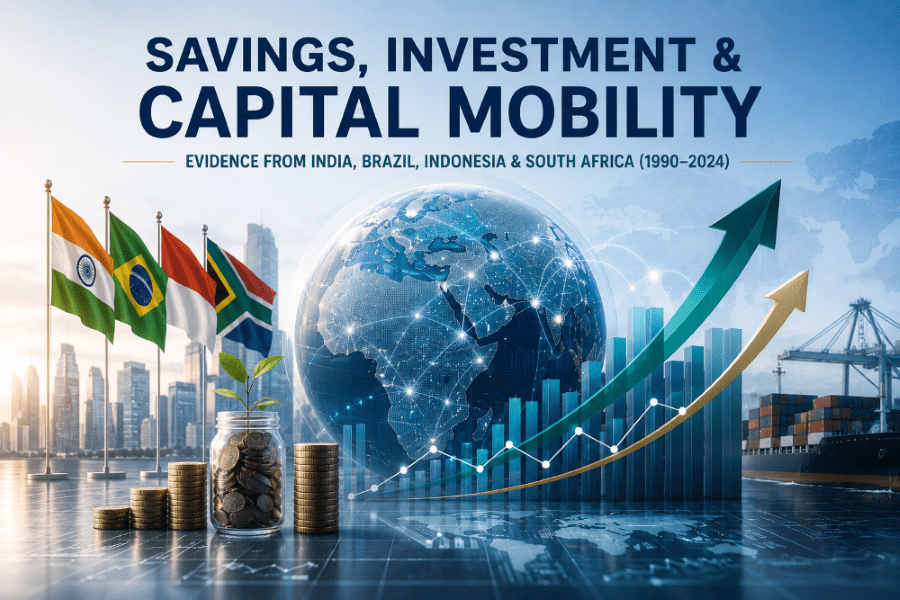 Savings-Investment Dynamics and Time-Varying Capital Mobility in Emerging Markets in India, Brazil, Indonesia and South Africa between the years 1990-2024.