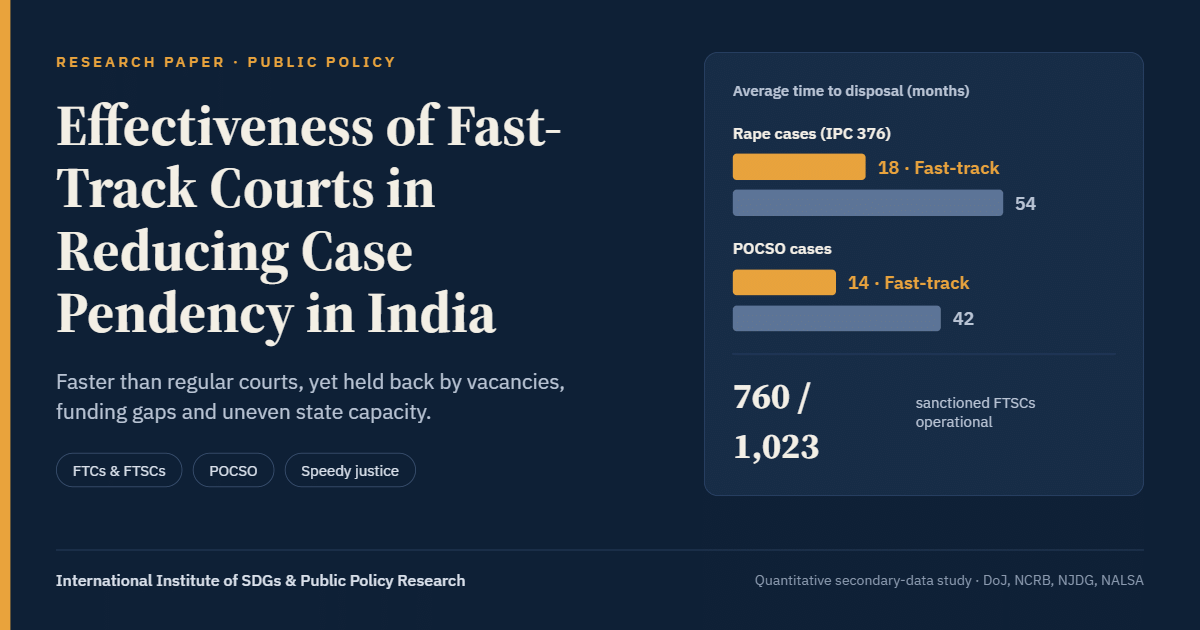 EFFECTIVENESS OF FAST-TRACK COURTS IN REDUCING CASE PENDENCY IN INDIA